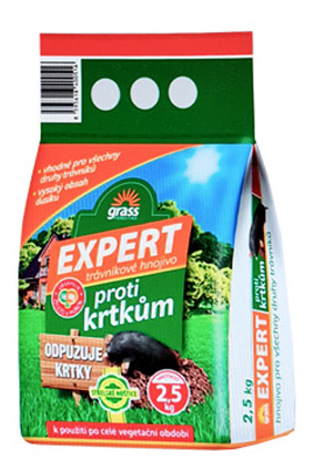 EXPERT 2,5kg trávnikové granulované hnojivo s odpuzujúcim účinkom proti krtom