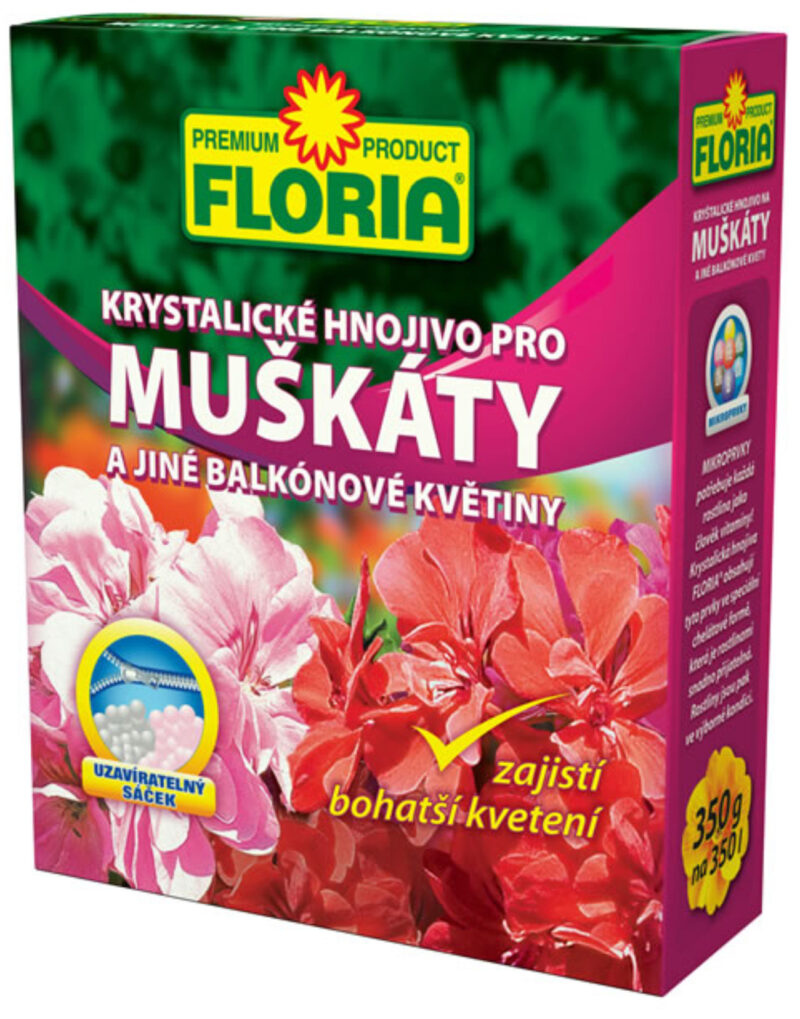 Floria Muškáty a balkónové kvety 350g kryštalické hnojivo