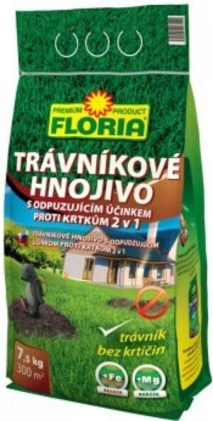 Trávnikové hnojivo s odpudzujúcim účinkom proti krtom 7,5kg Floria
