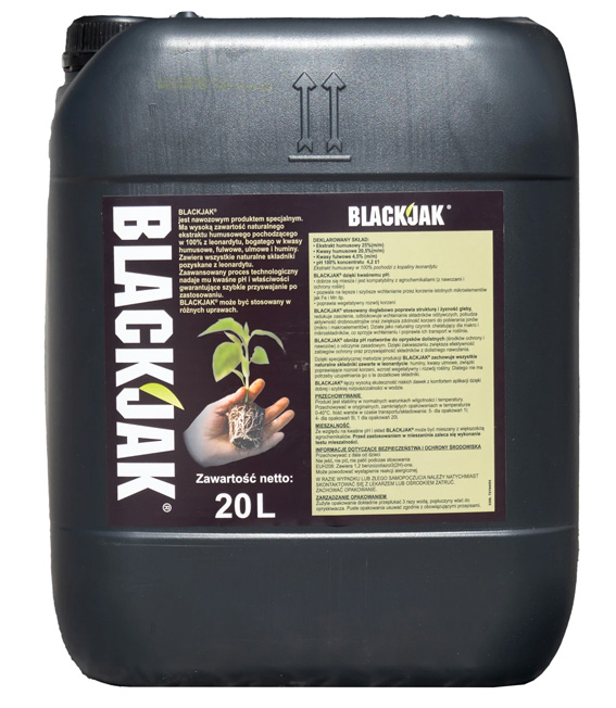 BlackJak 20 L - hnojivo s humusovými kyselinami, stimuluje rast a klíčivosť, odolnosť, regeneráciu