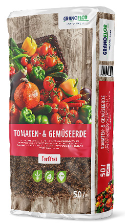 Bio substrát pre rajčiny a zeleninu Tomaten & Gemüseerde 50L bezrašelinový Gramoflor