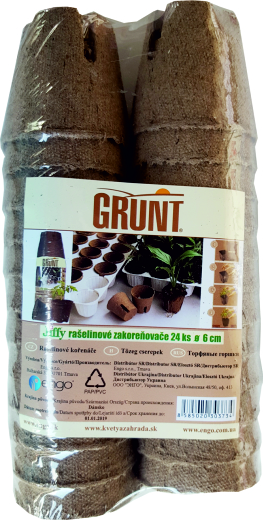 Jiffy Grunt 24ks/ 8cm rašelinové črepníky okrúhle