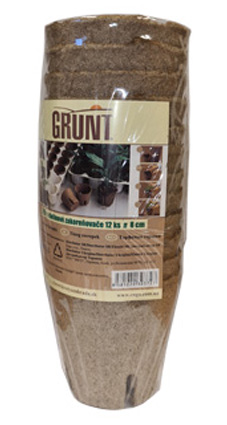 Jiffy Grunt 8cm, balenie 12ks,  rašelinový pots okrúhly