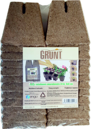 Jiffy Grunt 8x8cm /24ks  rašelinové črepníky hranaté