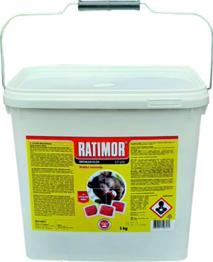 Ratimor Bromadiolon 5kg mäkká návnada 50ppm profi