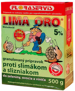 Lima Oro 500g Extra účinný proti slimákom a medvedíkom, účinná látka 5% metaldehyd