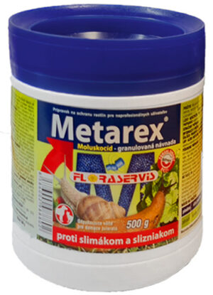 Metarex M 500g ničí slimáky. Neaplikovať, ak máte ježkov