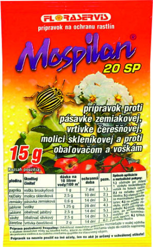 Mospilan 20SP  0,6g - na 100m2, ničí pásavky, bzdochy, vošky, molice, húsenice, obaľovače a iné
