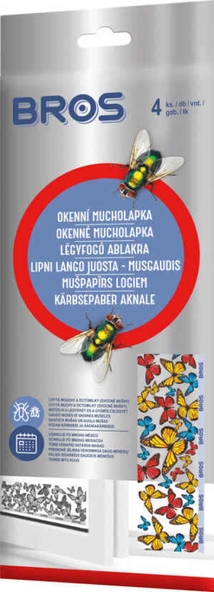 Bross Mucholapka okenná 4ks v balení, estetická do kuchyne