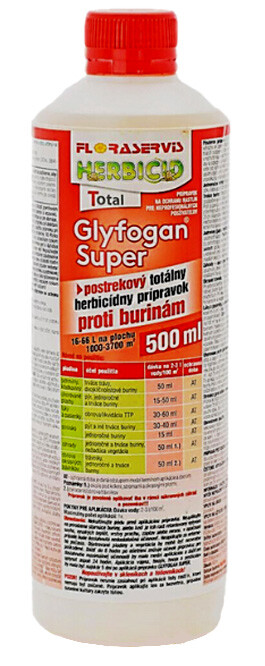 Glyfogan Super 500 ml - totálny herbicíd, Floraservis
