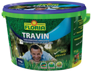 Travín vedro 4 kg Floria na 133m2 trávnika, hnojivo s účinkom proti burinám
