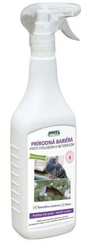 Prírodná bariéra proti holubom a netopierom 750 ml s rozprašovač, odpudzovač