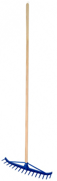 Hrable 16 zubé plastové s násadou ohnuté