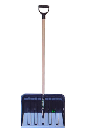 Odhŕňač snehu Praděd 450x370mm čierny plastový s drevenou násadou a plast. rukoväť Y