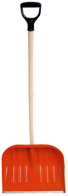 Odhŕňač snehu PVC 48x38cm s násadou, červený