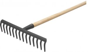 Hrable 35cm 14 zubov kov, prášková farba, s násadou