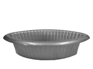 Misa lodička 26cmx15cm, 8cm strieborná vrúbkovaná aranžovacia plastová