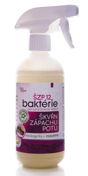 ŠZP 12 Baktérie na odstránenie škvŕn, zápachu, potu - 0,5l rozprašovač