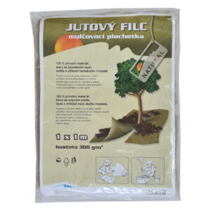Jutový biomulč 300g/ 1x1m s výrezom (filc)
