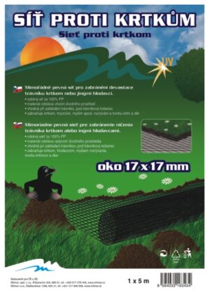 Sieť proti krtom A90 1x5m plastová, oko 17x17mm