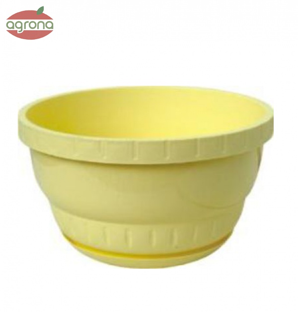 Donicka Europa 22cm žltý kvetináč s podložkou