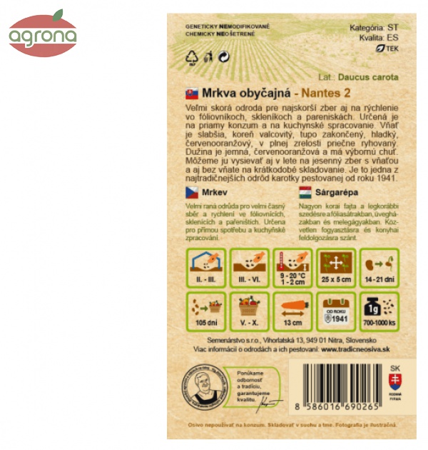 Mrkva poloskorá SM Judita F1  /typ Berlicum 1,3g – Obrázok 2