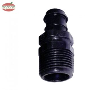 Spojka 20mmx3/4" M samec čierny