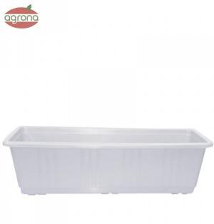 Truhlík s dezénom 50 cm biely plastový Plasty-Ko