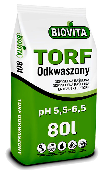 Rašelina neutralizovaná 80L ph 6,5-7 Biovita (Torf odkwaszony )