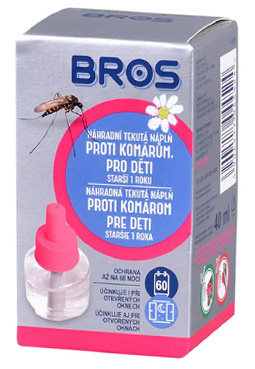 BROS Náhradná náplň do elektrického odparovača pre deti proti komárom 40ml
