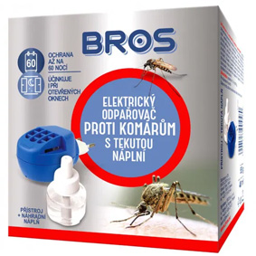 BROS Elektrický odparovač proti komárom + tekutá náplň