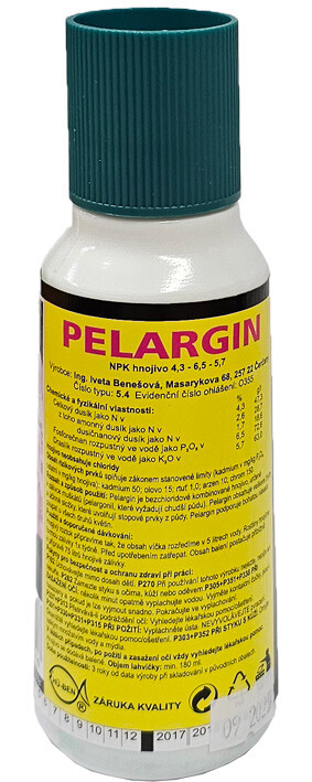 Pelargin 180ml - bezchloridové hnojivo na muškáty