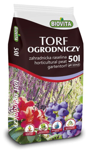 Rašelina kyslá 50L/48P ph 3,5-4,5   (Torf ogrodniczy kwasny Biovita)