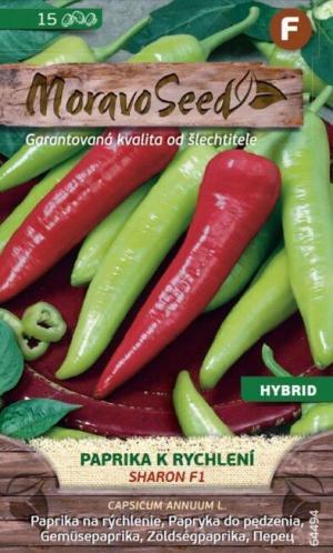 Paprika MS Sharon F1 -  červ. špicatá, rýchlenie aj na pole, úrodná 15 s.