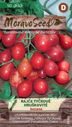 Rajčiak kol. MS Radana - červený, hruškovitý  50s.