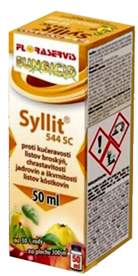 Syllit 544 SC 50ml - kučeravosť broskýň, chrastavitosť a škvrnitosť kôstkovín, Floraservis