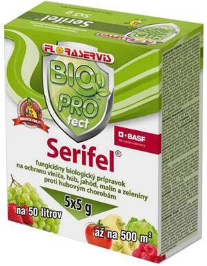 Serifel 5×5g biologický fungicíd na vinič, húby, jahody, maiín a niektoré zeleniny, Floraservis