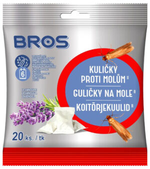 BROS Guličky proti moliam 20ks v balení -vôňa levanduľa