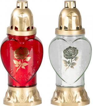 Kahanec Rose číre sklo srdce 80g pozlátený 25,5,cm
